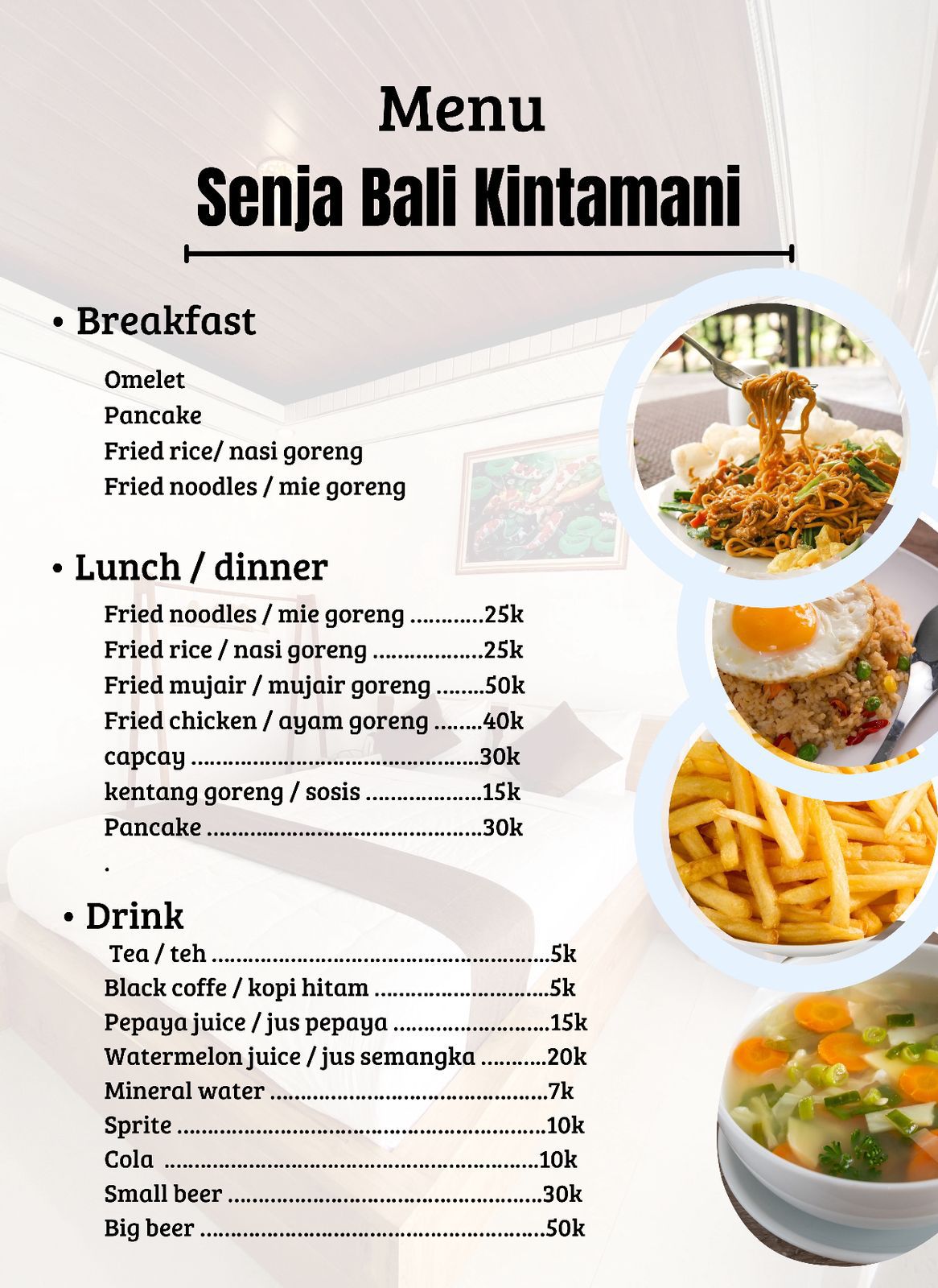 Menu Senja Bali Kintamani